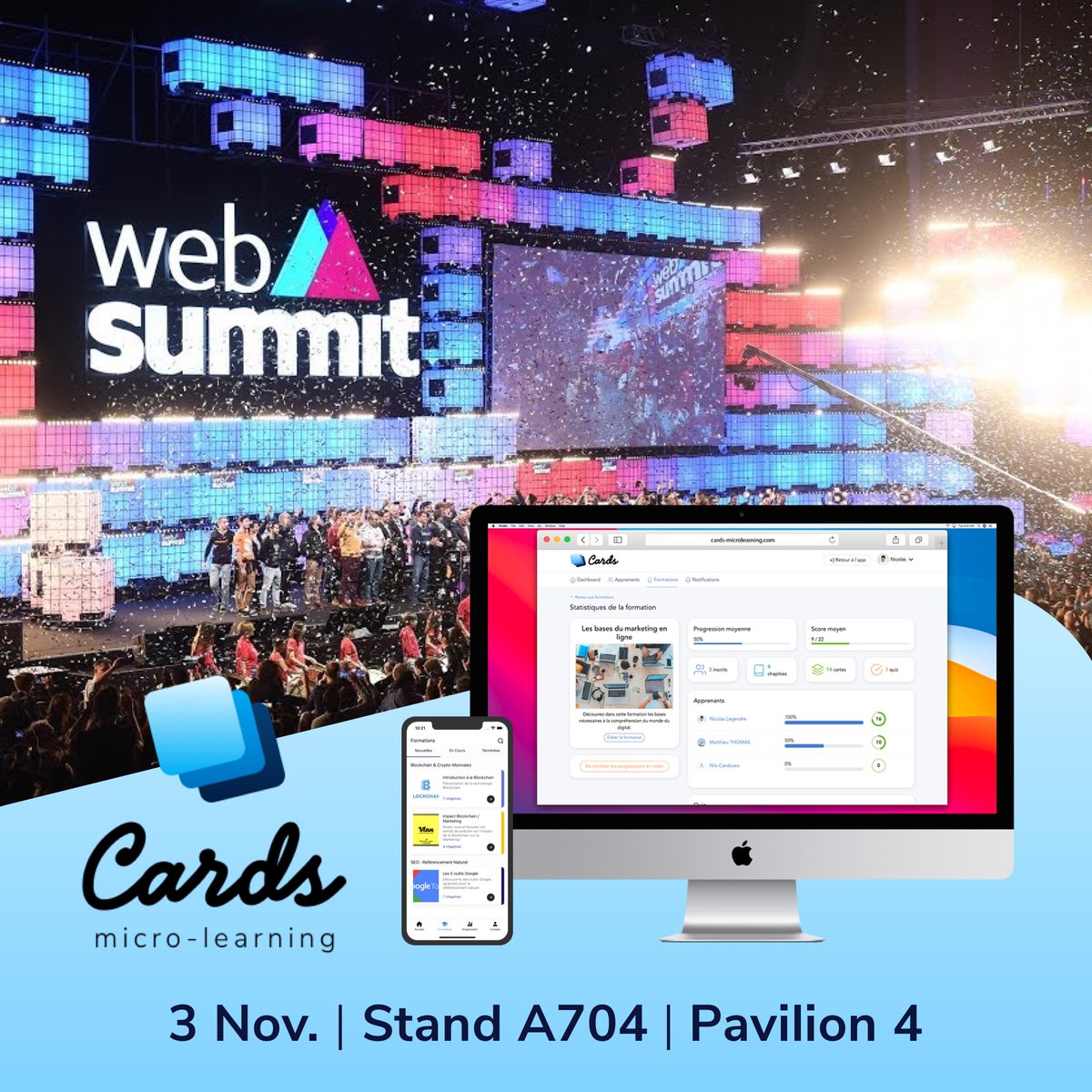 cards micro-learning (@cards_learning) on Twitter photo Good to see you Lisboa ✌️ Let's GO !
Follow us in our huge adventure there in the #WebSummit 2022 
—
With the support of the @Région Auvergne-Rhône-Alpes 
& <a href="/DigitalLeague/">Digital League</a> + <a href="/HUB612/">HUB612</a> Good to see you Lisboa ✌️ Let's GO !
Follow us in our huge adventure there in the #WebSummit 2022 
—
With the support of the @Région Auvergne-Rhône-Alpes 
& <a href="/DigitalLeague/">Digital League</a> + <a href="/HUB612/">HUB612</a>