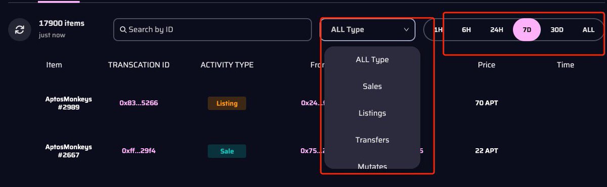 The long wait is over! Traders! 🤗 Most advanced and feature-rich Collection Activity function is live. Find any on-chain activity of a NFT collection, by transaction type, by time period, by specific token. by traits coming soon. Try it by your own.