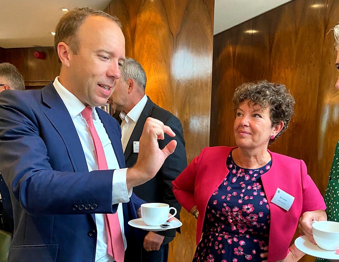 saralivadeas's tweet photo. Matt Hancock explaining exactly how much he cares about the people who died from covid in my care homes. https://t.co/XcZ33My3LU