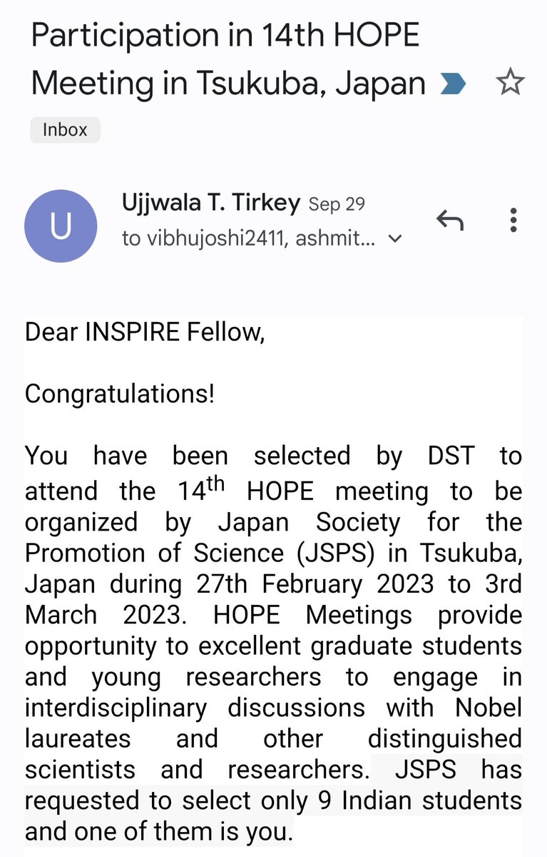 Dr. Baghendra Singh (@baghendra_singh) on Twitter photo Myself research scholar from Department of chemistry <a href="/IITBHU_Varanasi/">IIT (BHU), Varanasi</a>
Selected for HOPE meeting in Japan by <a href="/IndiaDST/">DSTIndia</a> <a href="/DirectorIITBHU/">Director, IIT (BHU) Varanasi</a> Myself research scholar from Department of chemistry <a href="/IITBHU_Varanasi/">IIT (BHU), Varanasi</a>
Selected for HOPE meeting in Japan by <a href="/IndiaDST/">DSTIndia</a> <a href="/DirectorIITBHU/">Director, IIT (BHU) Varanasi</a>