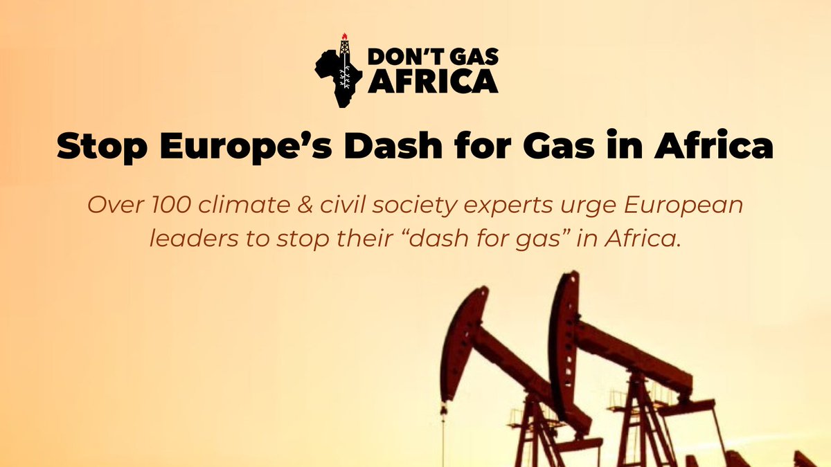 🌍As #COP27 is about to begin, +100 climate experts &amp; orgs call on <a href="/EU_Commission/">European Commission</a> to:

🏭Cease any deals to expand #gas production in Africa
📉Introduce gas demand reduction measures in EU
💸Invest in #RenewableEnergy w African countries

#DontGasAfrica
🤝dont-gas-africa.org/open-letter-eu…