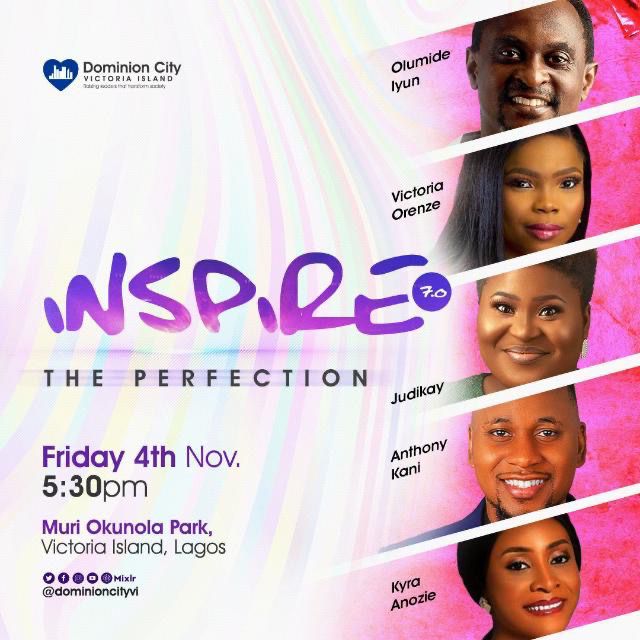 Dominioncityvi's tweet photo. In 2 Days, @victoriaorenze @anthonykani @officialjudiKay, @olumideiyun, @its_kyraanozie and the #DcViAngels will knock on heavens doors with our worship and God Himself will open up and come down to accept our worship and bless us - Psalm 22:3.

5:30pm at the Muri Okunola Park. https://t.co/8shxiAgwaJ