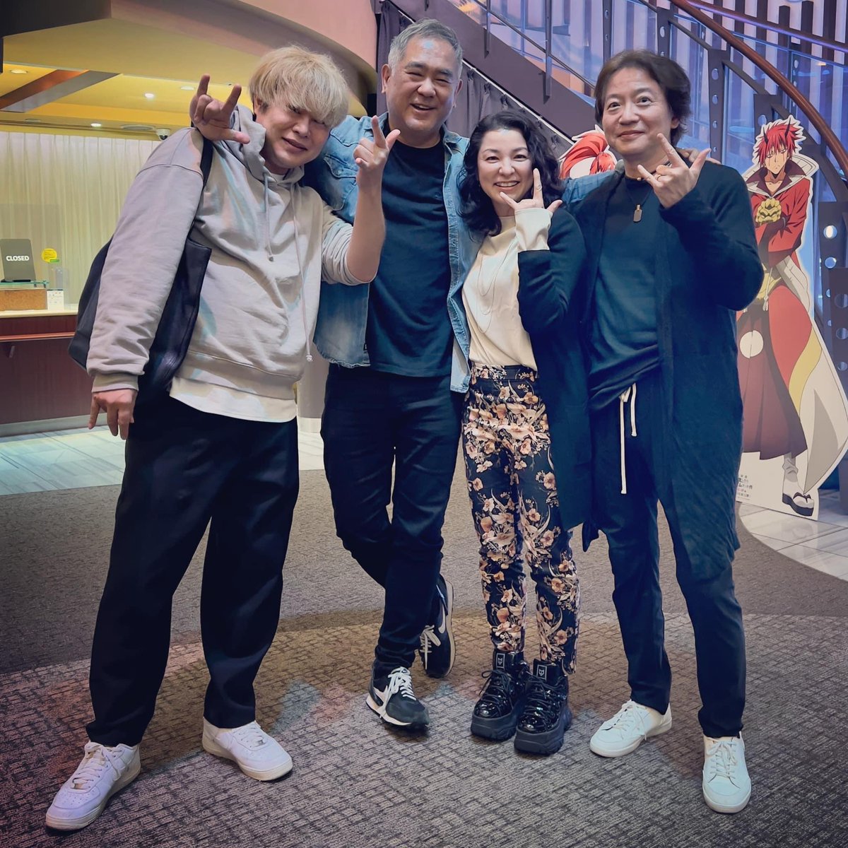 Aki_Matsum0t0's tweet photo. ギターフルちゃんと、天間荘の三姉妹へ鑑賞に行った。なんと偶然にも同じ映画館の同じ上映回に、北村監督と脚本の嶋田さん皆さんに、遭遇した！なんたる事ー！ https://t.co/LbNKh5Tk3P