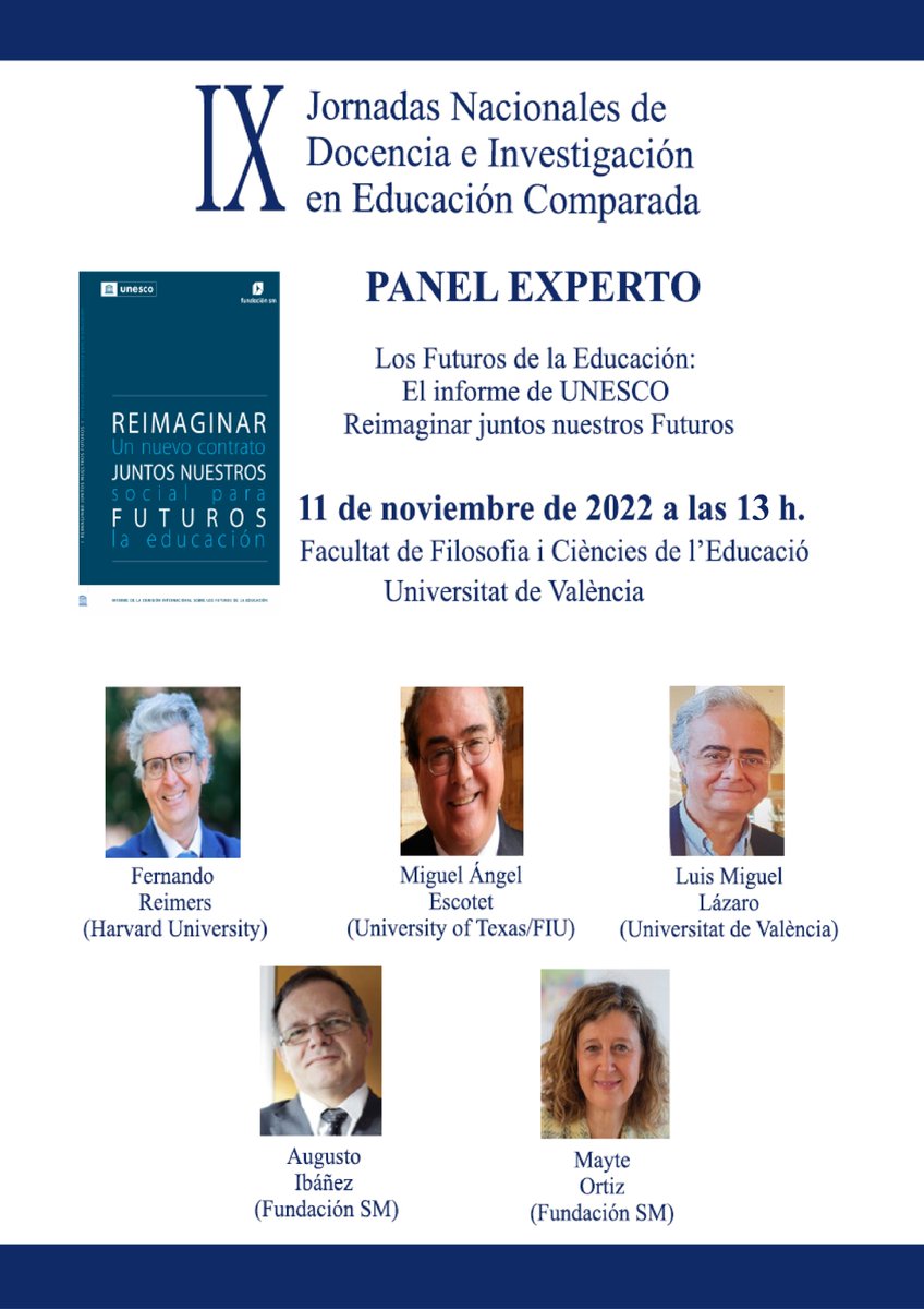 Actualización del programa de las IX Jornadas Nacionales de Docencia e Investigación en Educación Comparada, en la Universidad de Valencia ¡Próximo 11 de noviembre!