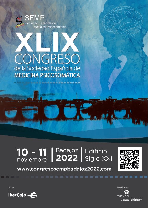 XLIX #Congreso ⁦<a href="/semedicinaps/">SEMP - Sociedad Española Medicina Psicosomática</a>⁩👇
congresosempbadajoz2022.com Colaboran <a href="/DePsiquiatria/">luwi🇺🇾</a> ⁦<a href="/AEFSM_info/">AEF Salud Mental</a>⁩ ⁦<a href="/aefisio/">AEF</a>⁩ ⁦<a href="/COFEXT/">COFEXT</a>⁩ <a href="/AGEx_Asociacion/">AGEX</a> ⁦<a href="/APALEX_/">APALEX</a>⁩ <a href="/SadexOficial/">SADEX</a> ⁦⁦<a href="/SemergenEx/">Semergen Extremadura</a>⁩ ⁦<a href="/ExtreSEMES/">SEMES Extremadura</a>⁩ ⁦⁦⁦<a href="/SexneNeuro/">Sociedad Extremeña de Neurología</a>⁩ ⁦<a href="/Spapex/">Spapex. Bibliografía</a>⁩