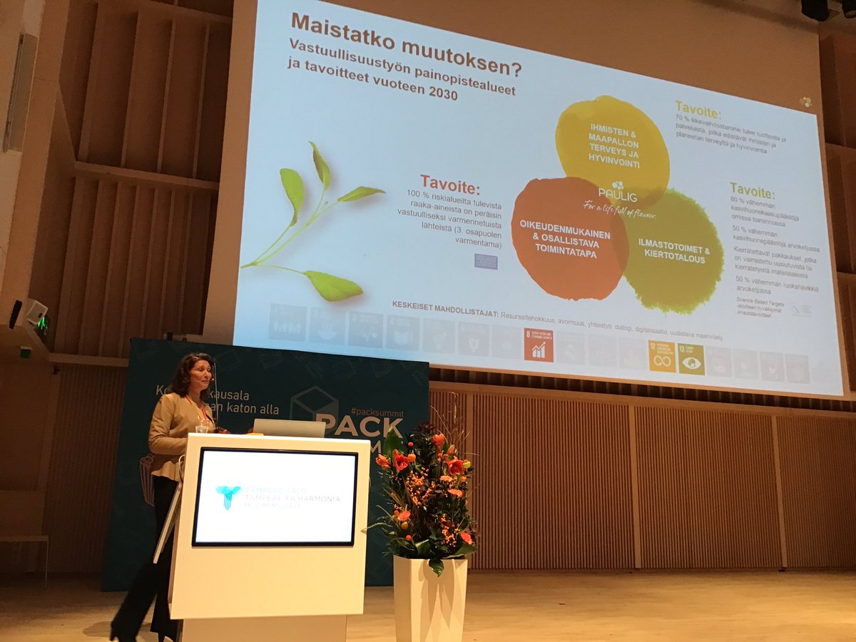 #Pauliggroup tavoitteena kierrätettävät pakkaukset, jotka valmistettu uusiutuvista tai kierrätetystä materiaaleista v. 2030 mennessä #RandellKati #Pauliggroup #Packsummit
