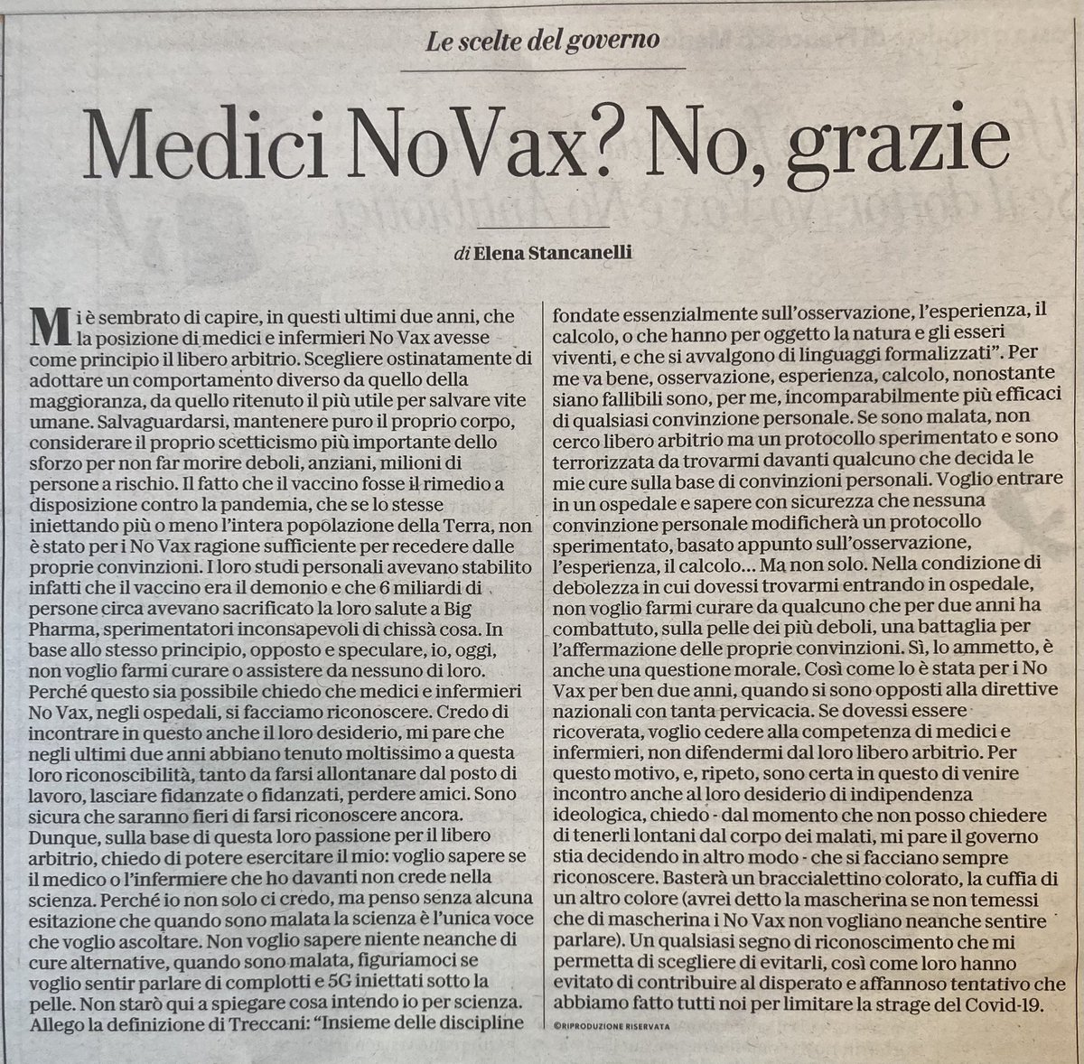 La penso come lei! #medici #nograzie #novax <a href="/repubblica/">Repubblica</a>