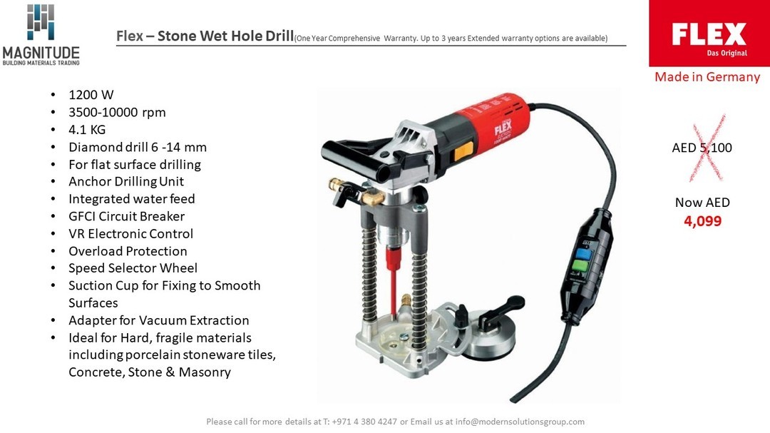 MagBuild's tweet photo. The Corded Range – German Technology

Flex – Stone Wet Hole Drill for only AED 4,099/-

#Magbuild #Flex #PowerTools #stone #wet #wetstone #Holedrill#Magnitude

MagBuild–Quality Genuine Products

For Inquiries reach us at +971 4 380 8458 or info@modernsolutionsgroup.com https://t.co/tr1EQ3VSlU