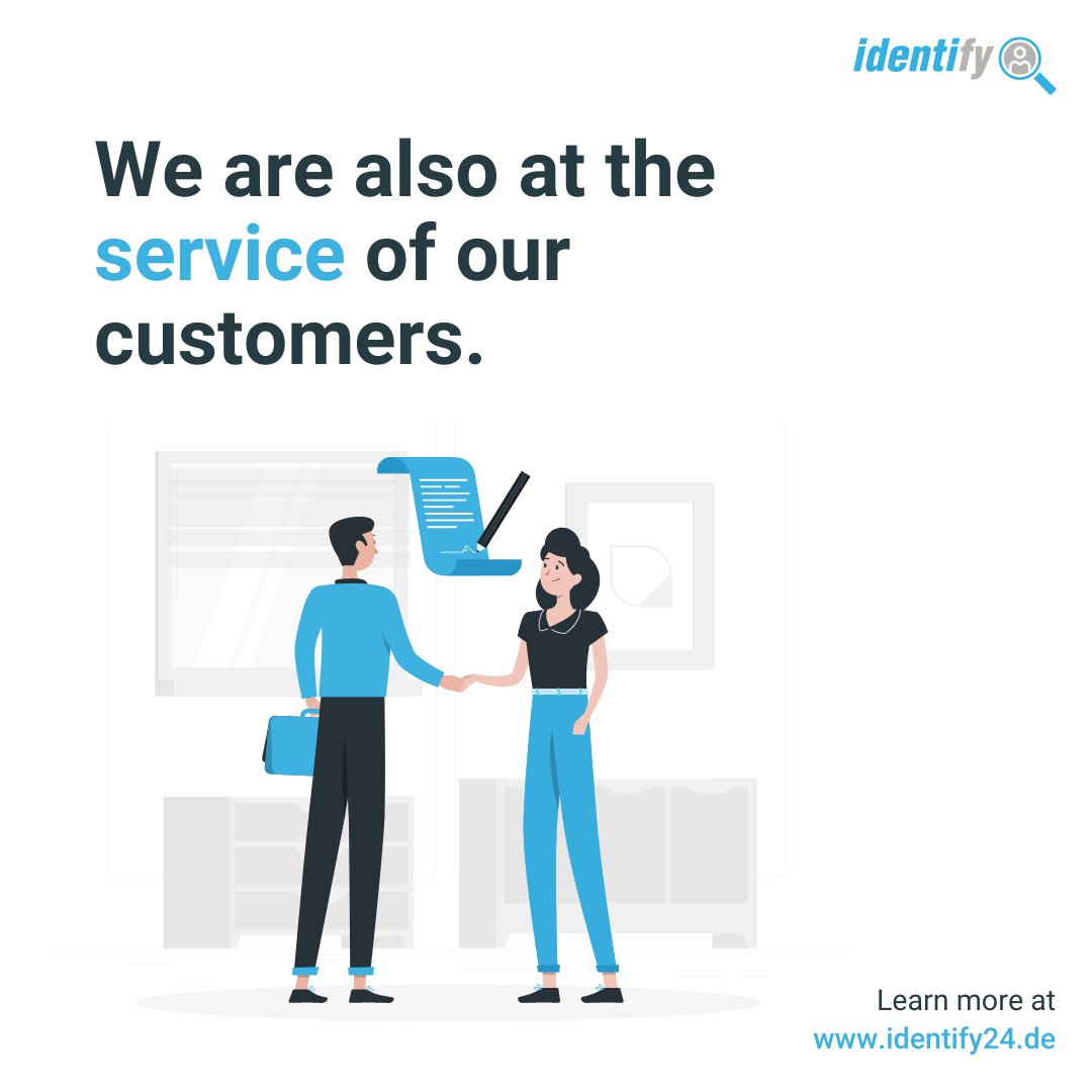 identify24_'s tweet photo. We offer a reliable solution that the customers of institutions responsible for performing the #know-your-customer processes can quickly access and easily use.
We are at the service of both, institutions and customers with our solution for all #transactions. https://t.co/gk5LpDKCaf