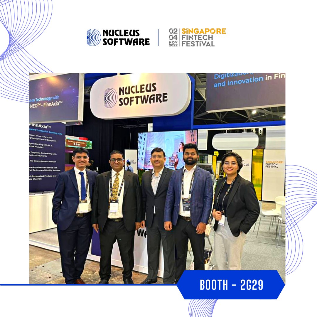 nucleussoftware's tweet photo. Mark your 📅 from 2nd to 4th November 2022 and come &amp; meet🤝 our experts at Singapore Fintech Festival at booth 2G29 to learn about the future of digital banking and fintech solutions.

#singaporeFintechFestival #SFF2022 #event  #nucleussoftware #Fintech https://t.co/BWbBazt7HN