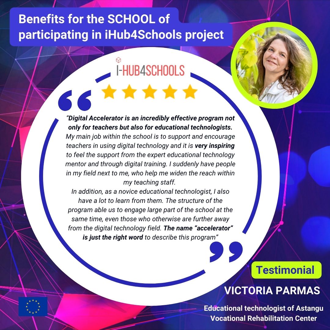 iHub4Schools (@ihub4schools) on Twitter photo 👩💻Meet <a href="/VictoriaParmas/">Victoria Parmas</a> #educational #technologist of #Astangu Vocational Rehabilitation Center. She is actively involved in the <a href="/IHub4schools/">iHub4Schools</a> project through Estonian training and mentoring program @DigitalAccelerator. 🧠Learn from Victoria how the program supports her work. 👩💻Meet <a href="/VictoriaParmas/">Victoria Parmas</a> #educational #technologist of #Astangu Vocational Rehabilitation Center. She is actively involved in the <a href="/IHub4schools/">iHub4Schools</a> project through Estonian training and mentoring program @DigitalAccelerator. 🧠Learn from Victoria how the program supports her work.