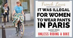 #OTD  #Seriously? 1800 Becomes illegal for women in Paris to wear trousers without a Police permit.“Ruling Number 22 of Chief of Police Dubois of the 16th Brumaire