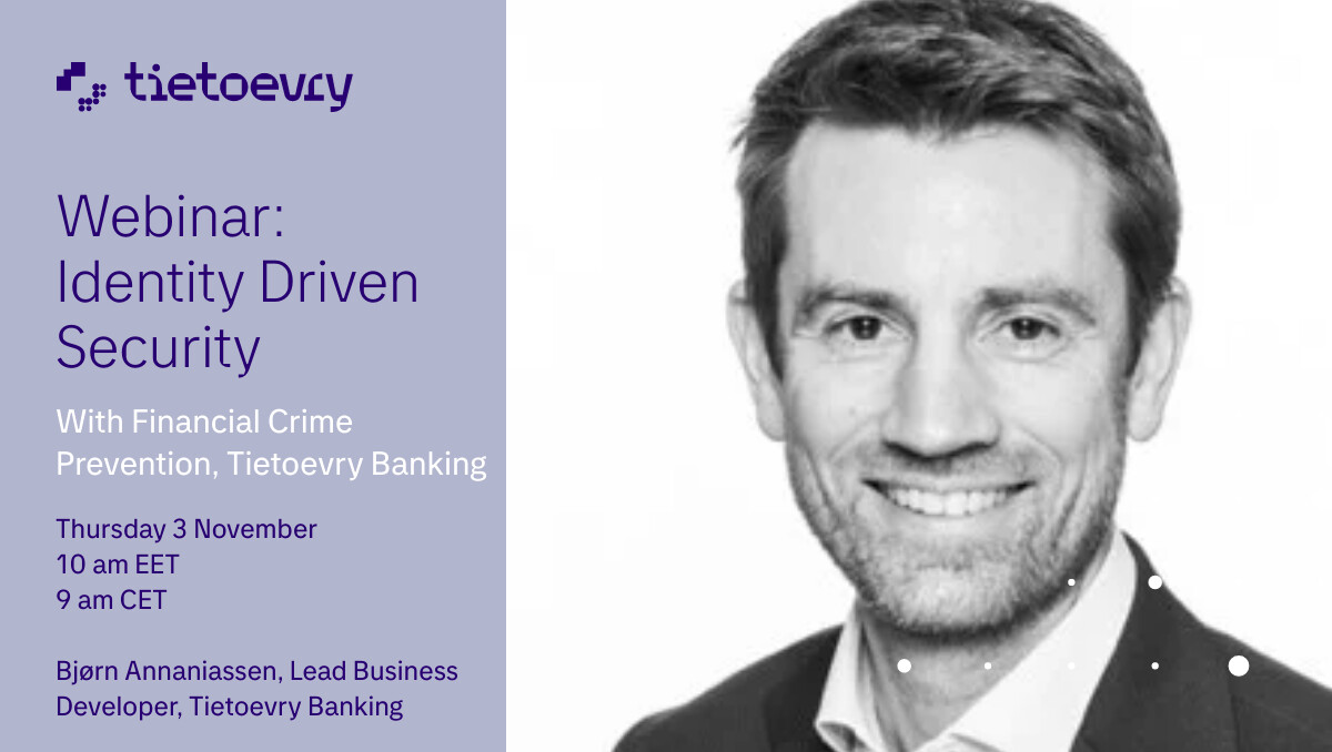 Tietoevry's tweet image. In this Identity Driven Security Webinar, Bjørn Annaniassen will walk you through what Identity Driven Security is and what tools to use to optimize the entire identity journey for your customers. Join now: bddy.me/3h0AvzN

#TietoevryBanking #IdentityDrivenSecurity