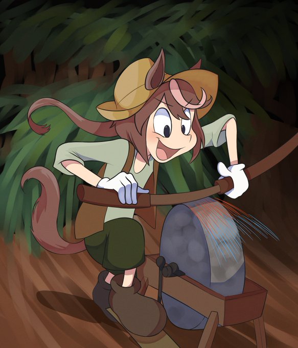 木刀を研ぐテイオー 