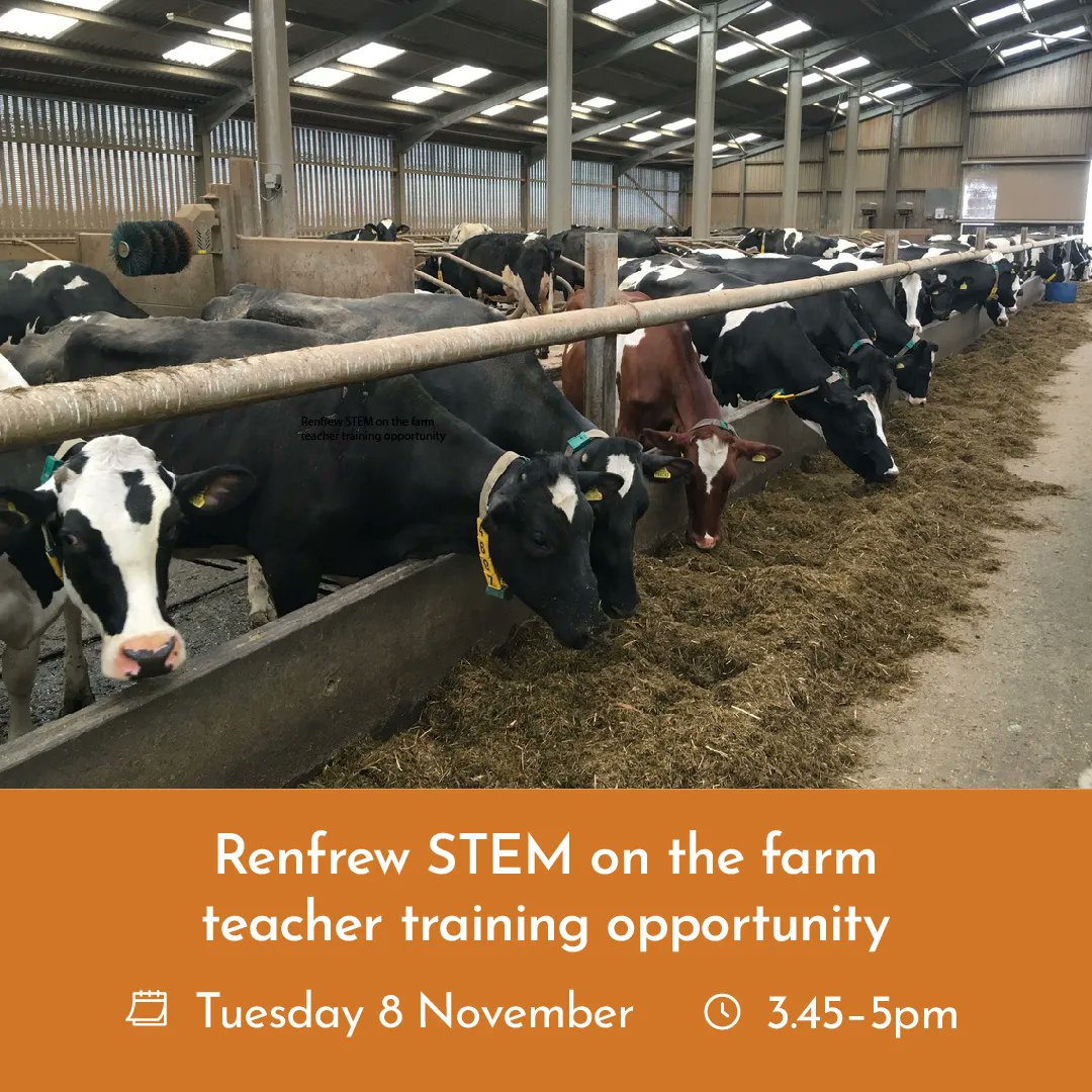 Final call to join us down on an Renfrewshire farm for an exclusive teacher training event covering STEM, biodiversity and environment.

📅 8th November
⏲️ 15:45 - 17:00  

mailchi.mp/rhet/8th-nov-e…  

<a href="/stemedscot/">STEM @ Education Scotland</a> #STEMnation
