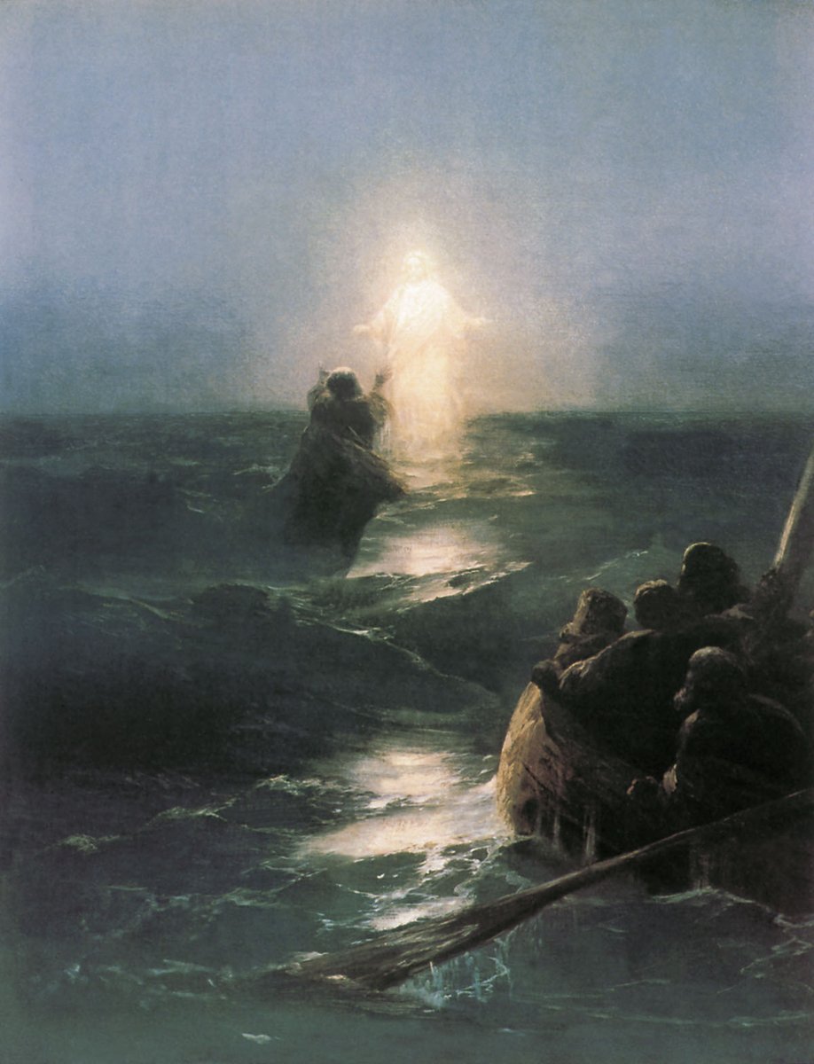 Jesus walks on water, 1888 #ivanaivazovsky #romanticism wikiart.org/en/ivan-aivazo…