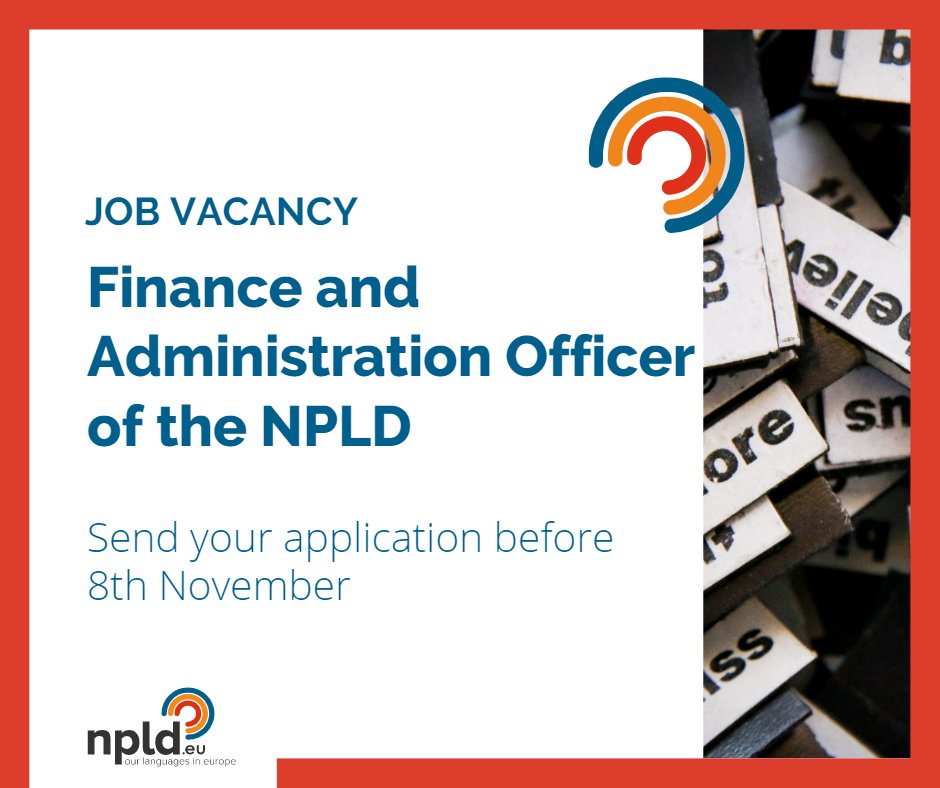 npldeu's tweet photo. Next Tuesday is the deadline for applications to NPLD's job offer.
Send your application before th 8th November.
Download the job description from our website: https://t.co/cRuUOd9qYh
#joboffer #brussels #jobvacancy #npldeu
@mercatornetwork @IdeasForEurope @FryskeAkademy https://t.co/AgXGhABBFW
