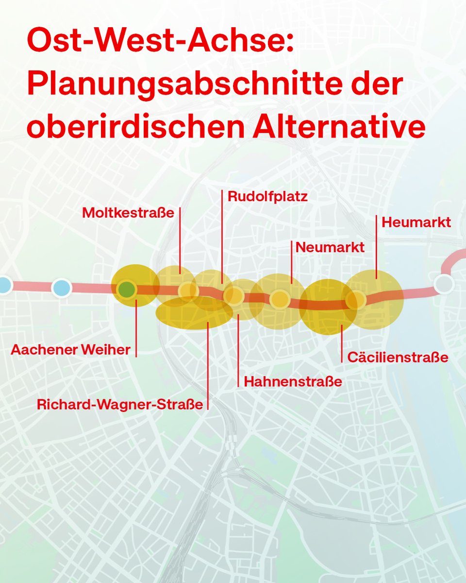 Koeln's tweet photo. 🚋 Bei der dritten Tagung des politischen Begleitgremiums zum Projekt „Kapazitätserweiterung auf der Ost-West-Achse“ wurde der aktuelle Stand der Planung der oberirdischen Projektalternative im Innenstadtbereich vorgestellt. Alle Infos dazu hier: https://t.co/lkIEqxfKwY https://t.co/8PsGjqTJQN