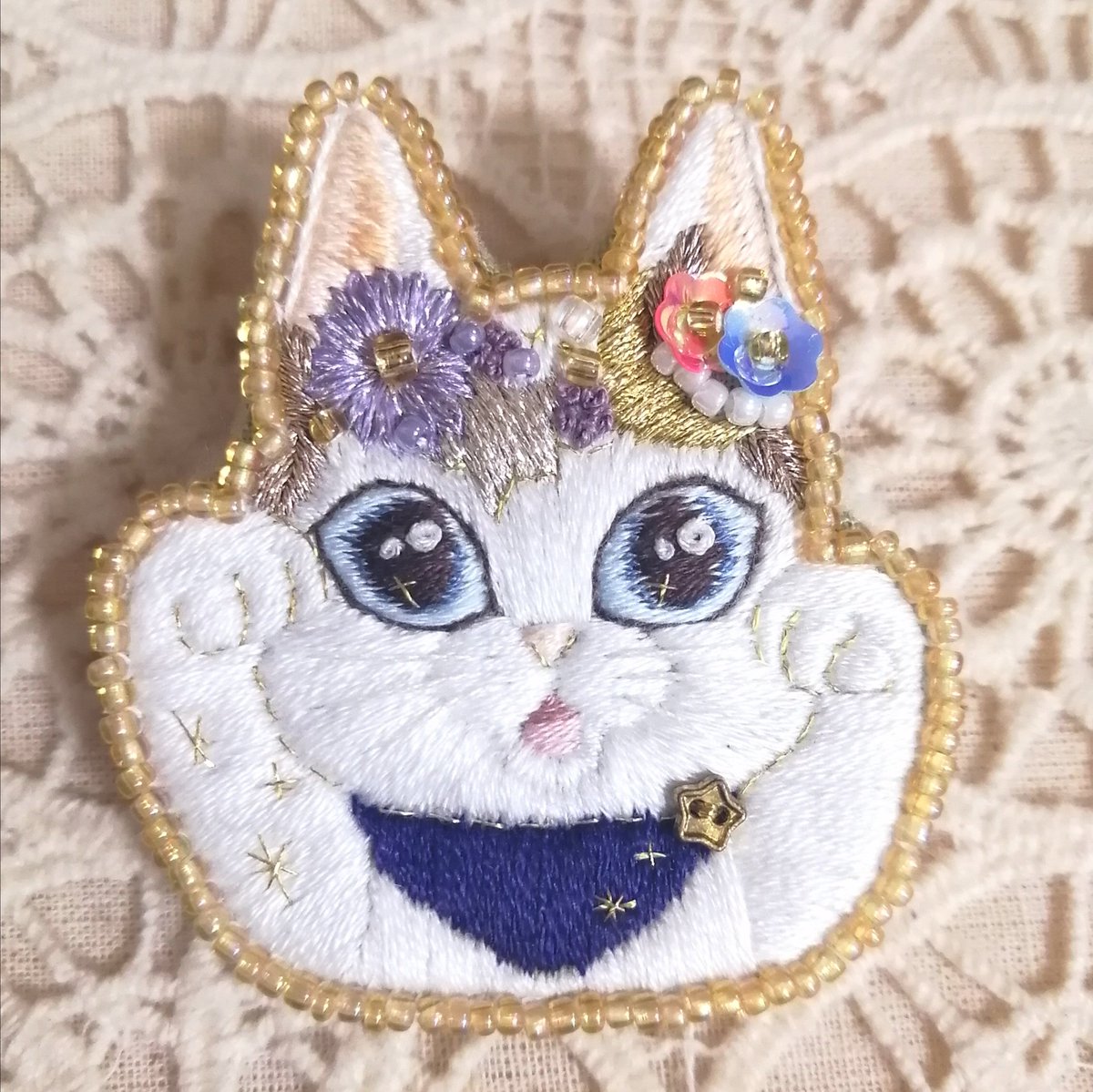 H.P.DECO ma.macaron 刺繍作品 アートピース 売れ筋がひ贈り物! 13230