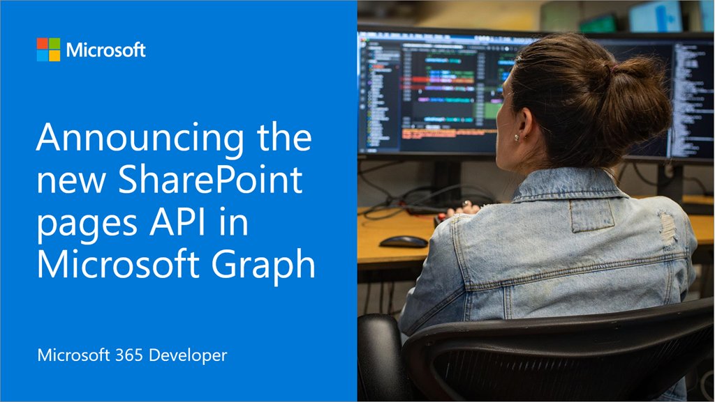📢 Announcing the new #SharePoint Pages API in #MicrosoftGraph

✅ New data model for pages
✅ Improved API operation coverage
✅ Create, publish, delete and more...
✅ Public preview ETA by end of November 2022

📝 See more → msft.it/6017dgq1L #Microsoft365dev