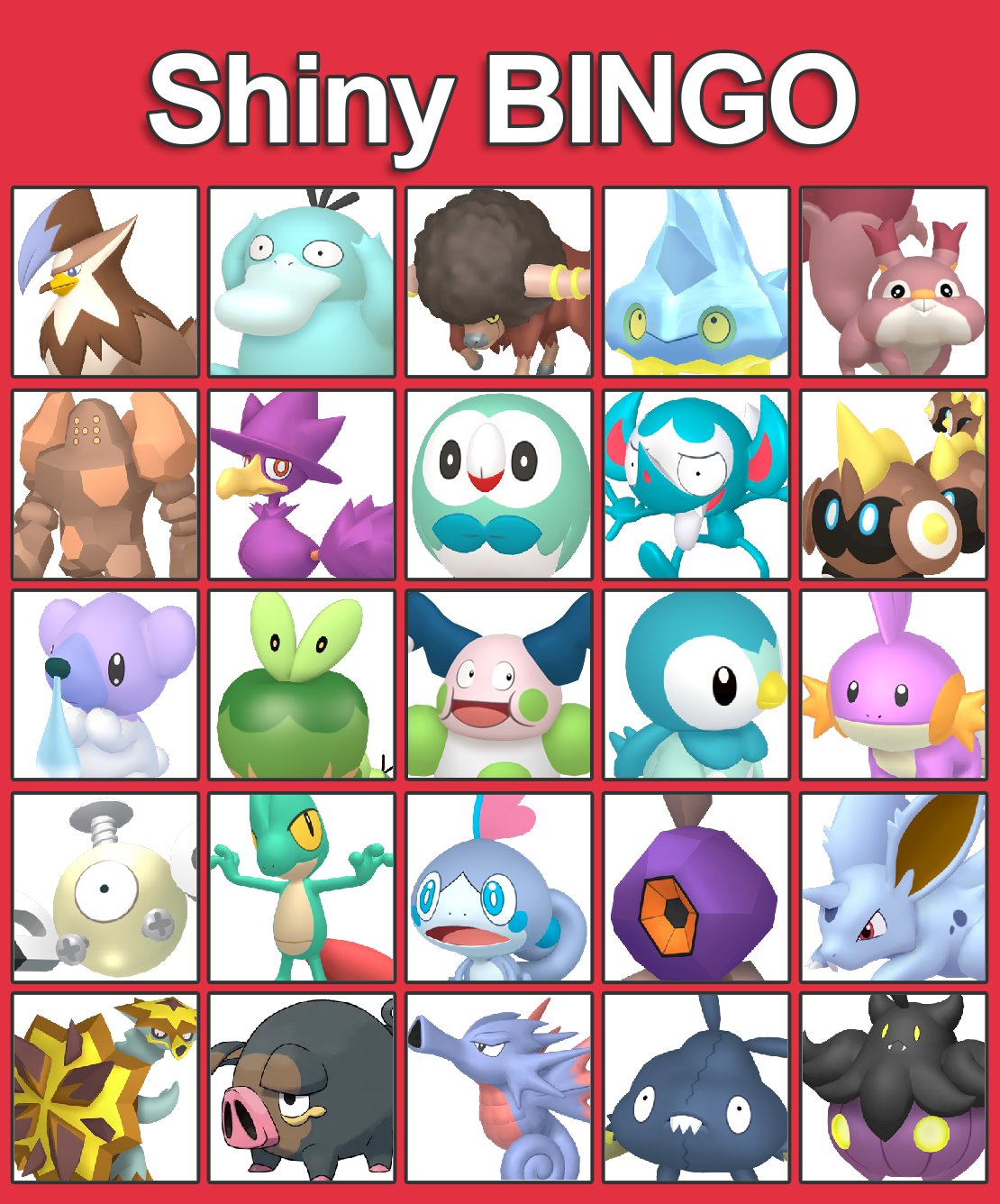 Pokemon Randomizer Bingo Card