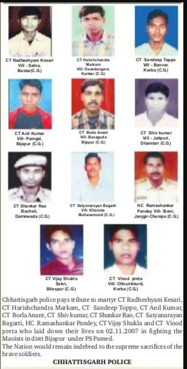 Let's pay Homage to the Bravehearts of @crpfindia who attained Veergati #OnThisDay Nov 2, 2007 at Bijapur while defending we all. #KnowYourHeroes #CRPF