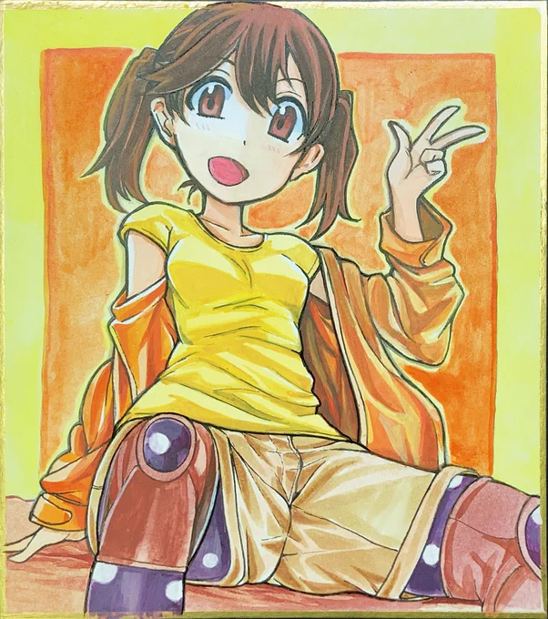 【No.13】倉上ひなた 完成 描き直しまくってたら変な感じになったけど勘弁。 #ヤマノススメ