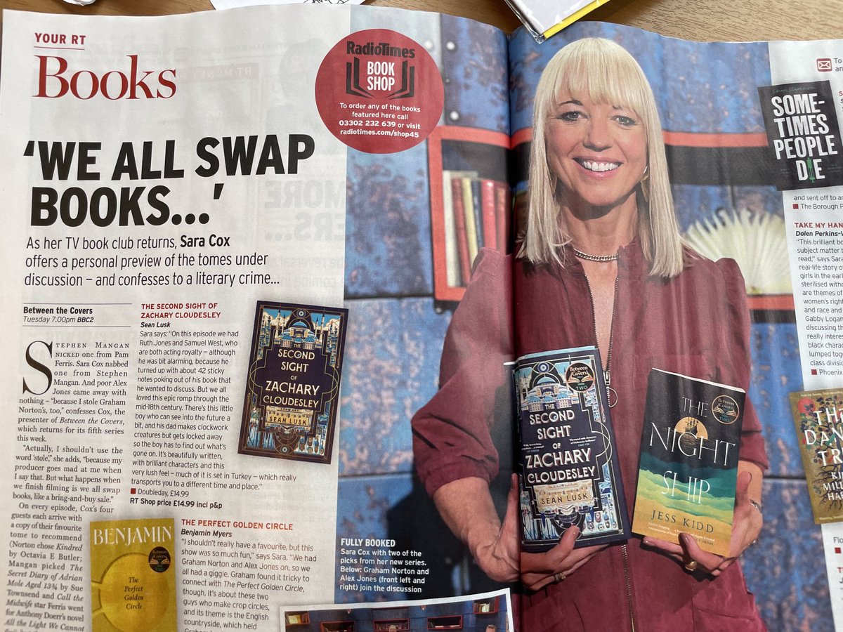 Here’s my novel in ⁦@RadioTimes⁩ and in the hands of the fabulous ⁦@sarajcox⁩ #BBC2BetweentheCovers on 15th November! ⁦@izzieghaffari⁩ ⁦@thatvickypalmer⁩ ⁦@KirstyDunseath⁩ ⁦@charlottetrum⁩ ⁦@TransworldBooks⁩⁩ ⁦@DavidHHeadley⁩