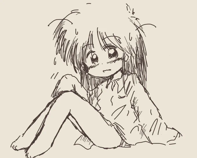 ざつねこ @zasshu_neko さんが
「生足が好き」って何度も何度も言うので、背景色で塗りつぶした。 