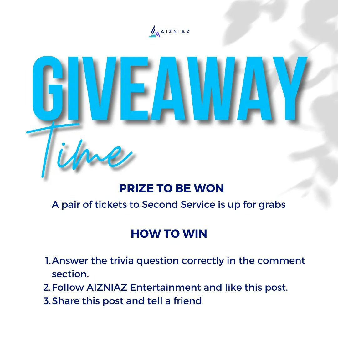 aizniaz_ent's tweet photo. GIVEAWAY! GIVEAWAY!
The rules are simple. 

1. Answer the trivia questions correctly in the comment section.
2. Follow us and like this post.
3. Share this post and let's have fun with it.

The winner will be announced next week.
Good luck😃 https://t.co/cC56rfnsoG