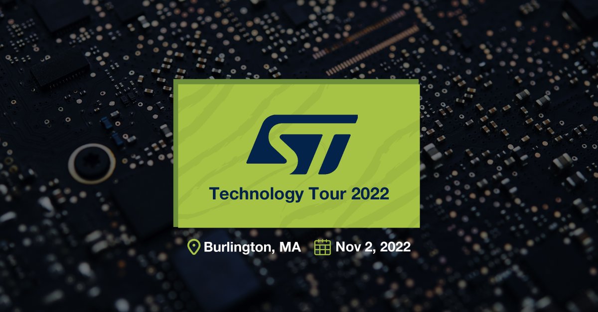 Join us today at #STTechnologyTour2022—Boston! 
Experience our embedded graphical user interface tool through live demos and get a chance to discuss your next embedded project with our experts.  

STMicroelectronics #ametek #STpartnerprogram #technology #embedded