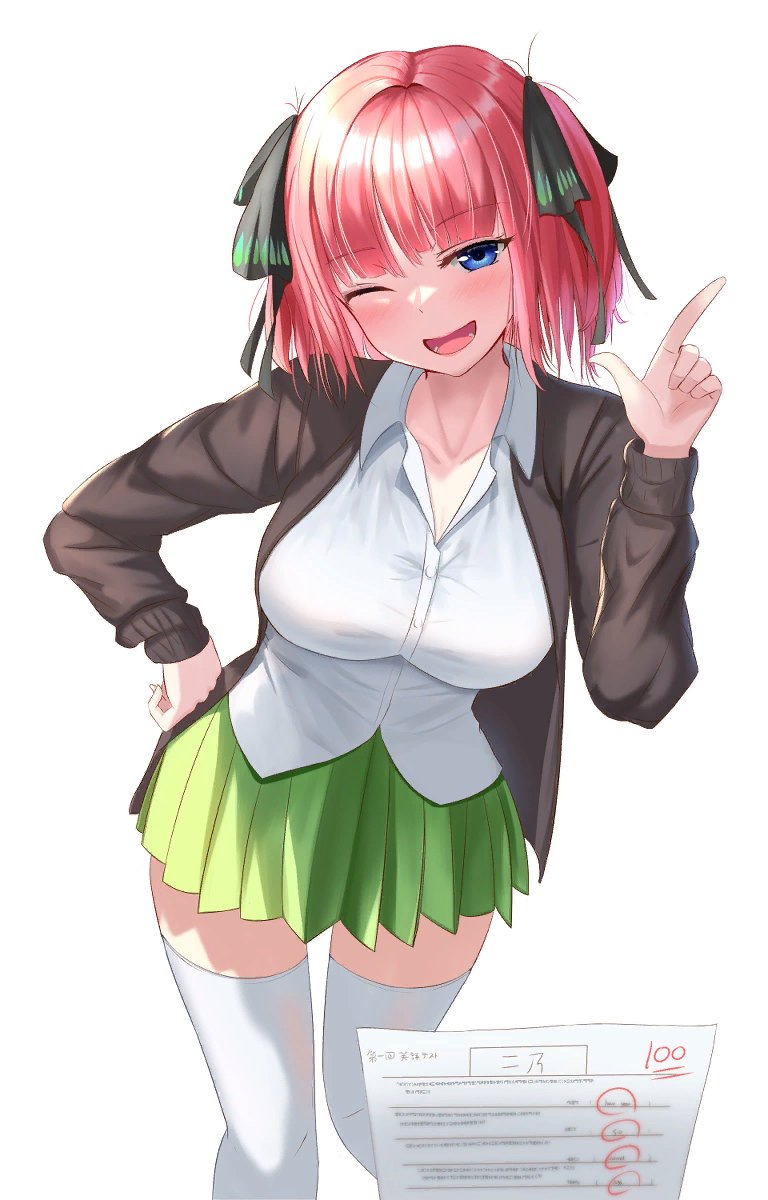 猫タシさんがTwitterに投稿した中野二乃(五等分の花嫁)のイラスト。