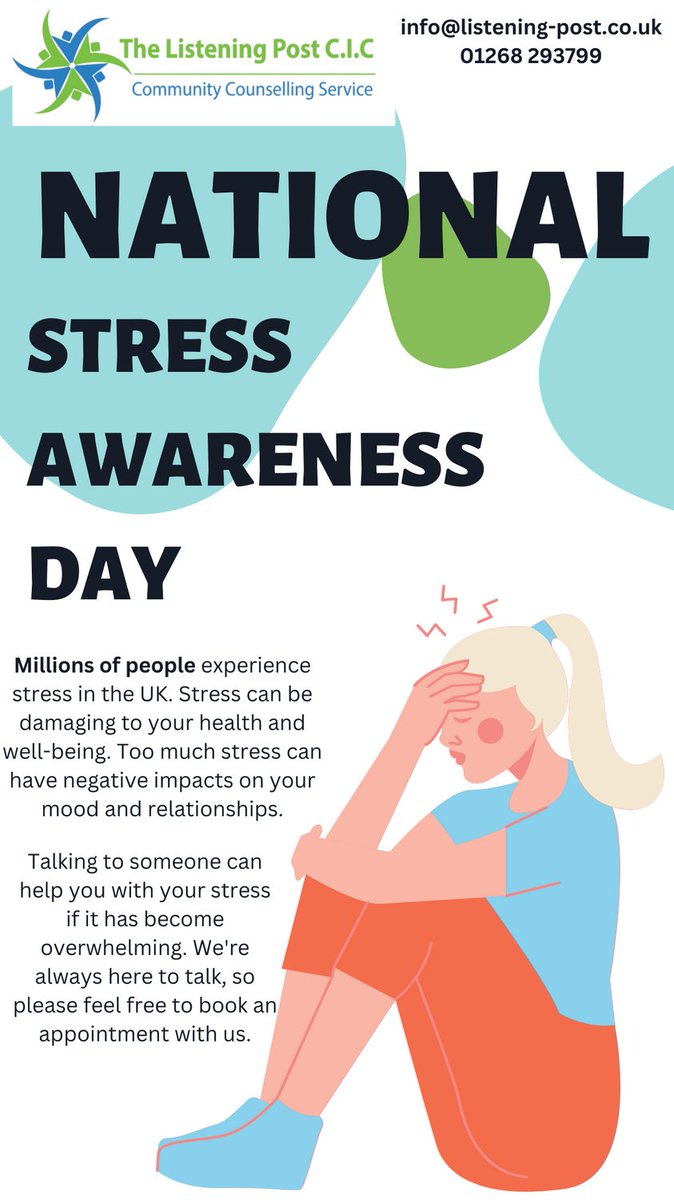 #mentalhealth #counselling #essexcounselling #basildonmentalhealth #basildoncounselling #essexmentalhealth #time2talk #endstigma #stress #awarenessday #nationalstressawarenessday