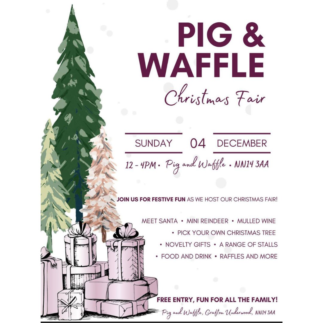 Grab your calendar and save the date! We're having a Christmas Fair on Sunday 4th of December between 12 and 4pm.
Come along and meet Santa, drink some mulled wine, pick your own Christmas tree, a range of novelty Christmas gifts, Christmas stalls, food, drink, raffles and more!