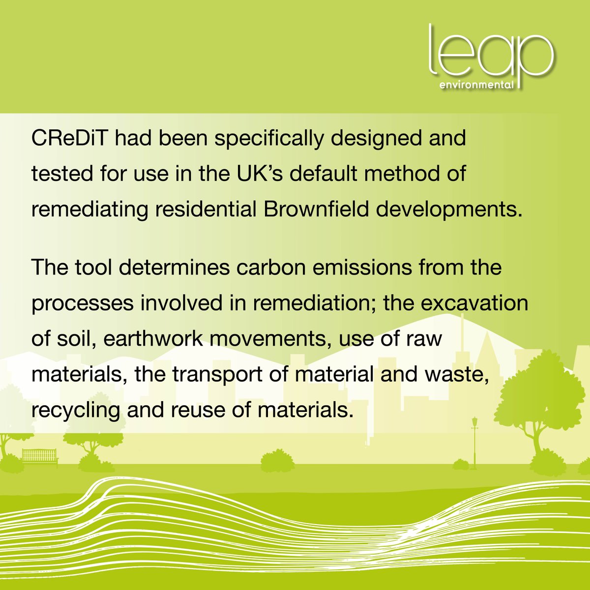 There is  a need to optimise redevelopment to reduce the carbon footprint of the construction process without compromising the requirement for delivering a safe and suitable use of the site.

ow.ly/58Aj50LrLU4  

#carbonreduction #leapenvironmental #toolsforconstruction