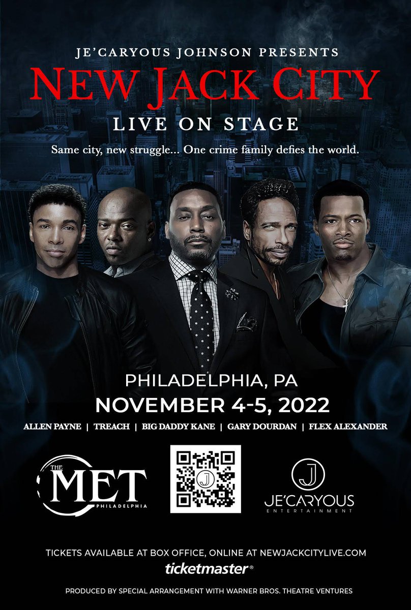 SUN CONTEST: Win tickets to see Je'Caryous Johnson presents NEW JACK CITY live on stage Nov. 4-5  at The Met Philly starring Big Daddy Kane Treach, Flex Alexander, Gary Dourdan, Allen Payne. Enter here: philasun.com/contests