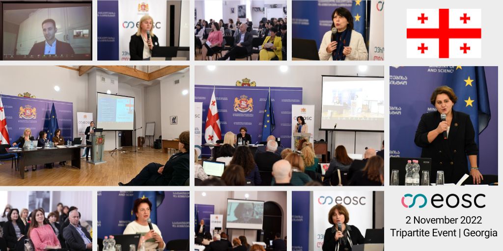 An intense day at the #EOSCTripartite event in #Georgia, where we could discuss the #EOSC Partnership and its impact on #research. The first official event of its kind in the country, paving the way for the implementation of #OpenScience. For day 2: bit.ly/3TY1OcI