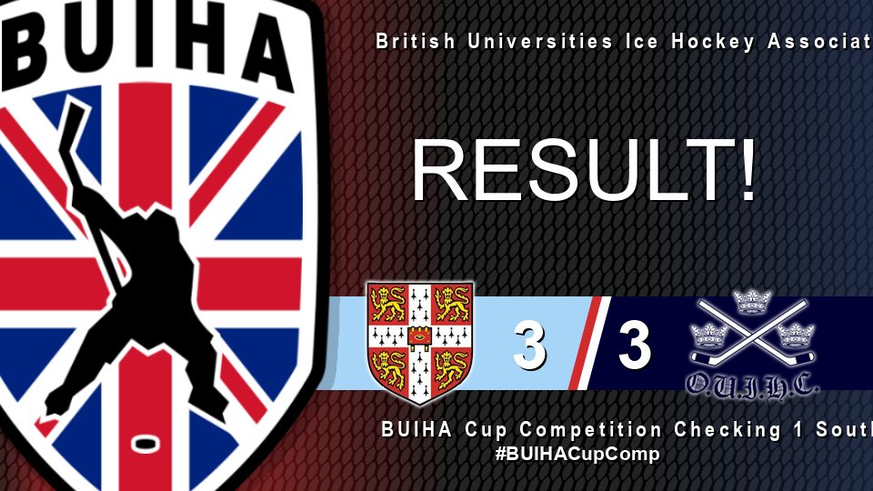 BUIHA (@buihainfo) on Twitter photo ๐จ MATCH RESULT ๐จ
๐ <a href="/CUIHC/">Cam Uni Ice Hockey</a> 3 - 3 @OUIHCmensblues ๐
๐ buiha.org.uk/g/8131
#BUIHACupComp ๐จ MATCH RESULT ๐จ
๐ <a href="/CUIHC/">Cam Uni Ice Hockey</a> 3 - 3 @OUIHCmensblues ๐
๐ buiha.org.uk/g/8131
#BUIHACupComp