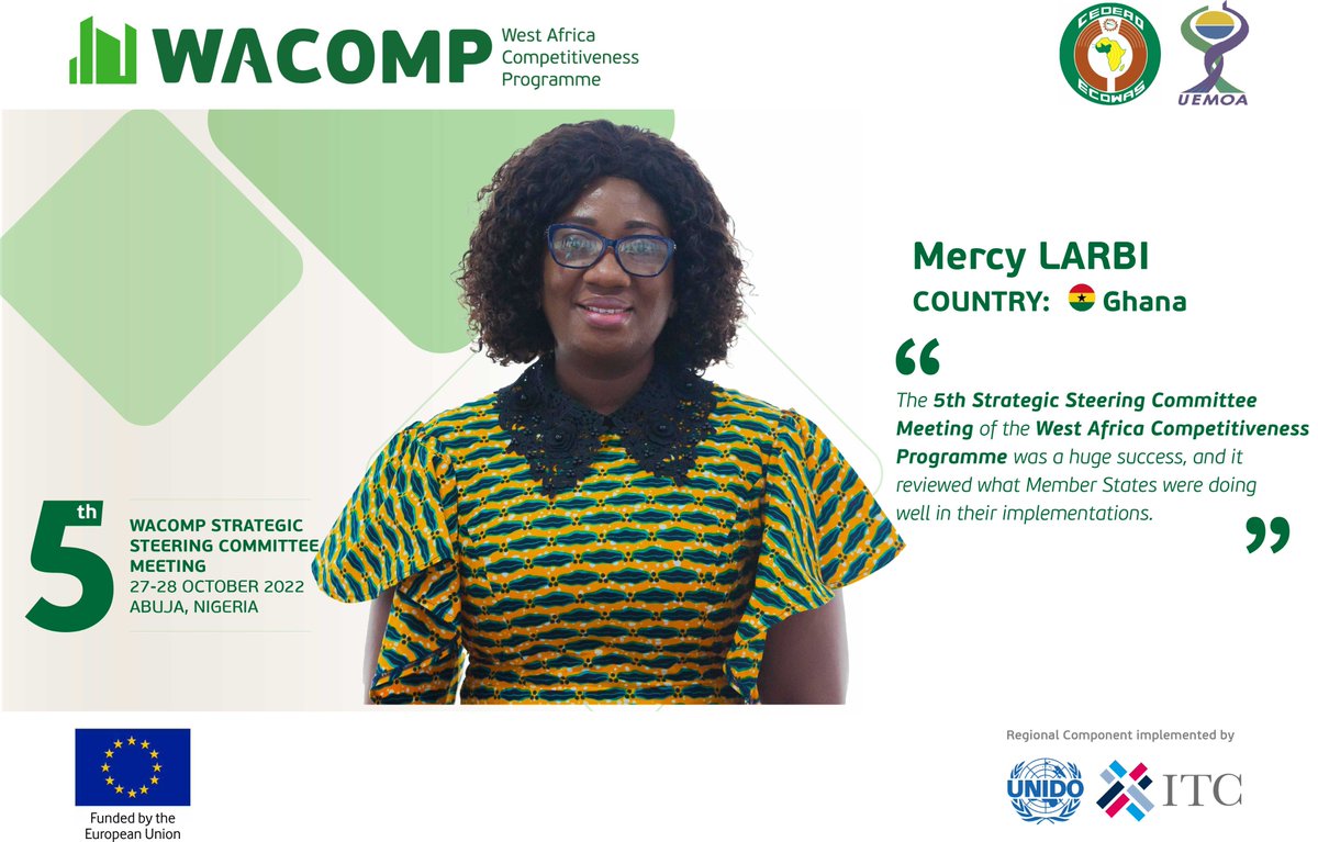 WACOMP (@wacomp_ecowas) on Twitter photo Here's feedback from last week's 5th Strategic Steering Committee Meeting held in Nigeria.
"The 5th Strategic Steering Committee Meeting of the #WACOMP was a huge success, and it revealed what member states were doing well in their implementations" - Mercy Larbi <a href="/WACOMPGhana/">WACOMP Ghana</a> Here's feedback from last week's 5th Strategic Steering Committee Meeting held in Nigeria.
"The 5th Strategic Steering Committee Meeting of the #WACOMP was a huge success, and it revealed what member states were doing well in their implementations" - Mercy Larbi <a href="/WACOMPGhana/">WACOMP Ghana</a>