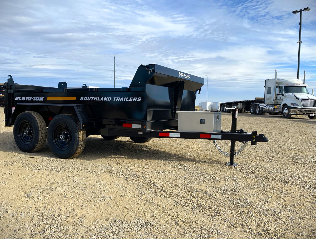 6’ W x 10’ L Tandem Axle Dump Trailer, GVWR 11,440 lbs or Payload 8866 lbs. See our website or your nearest dealer for more info. southlandtrailers.com/listings/sl610… #careers #growthmindset #yql #albertaproud #teamwork #enjoywork #hardwork #team #leaders