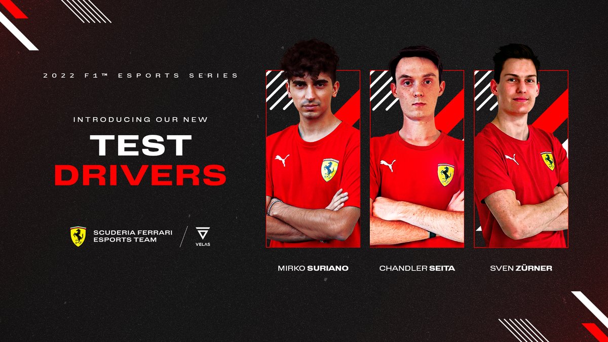 𝘾𝙄𝘼𝙊 𝙍𝘼𝙂𝘼𝙕𝙕𝙄 👋

We’re welcoming 3️⃣ new faces to the #FerrariEsports team this week! Excited to have them all part of our virtual racing journey as test drivers for the #F1Esports Series 🎮
