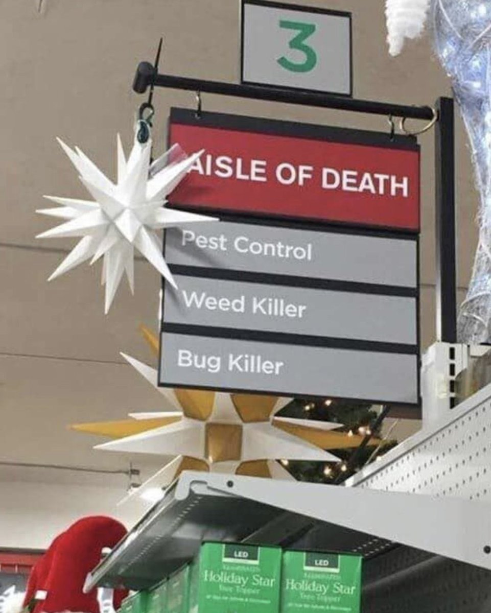 ECrowens's tweet photo. #signsofdeath #death #funnysigns #signs #pestcontrol #weedkiller #bug #bugkiller #pesticide #aisleofdeath https://t.co/FR5vYOpnan