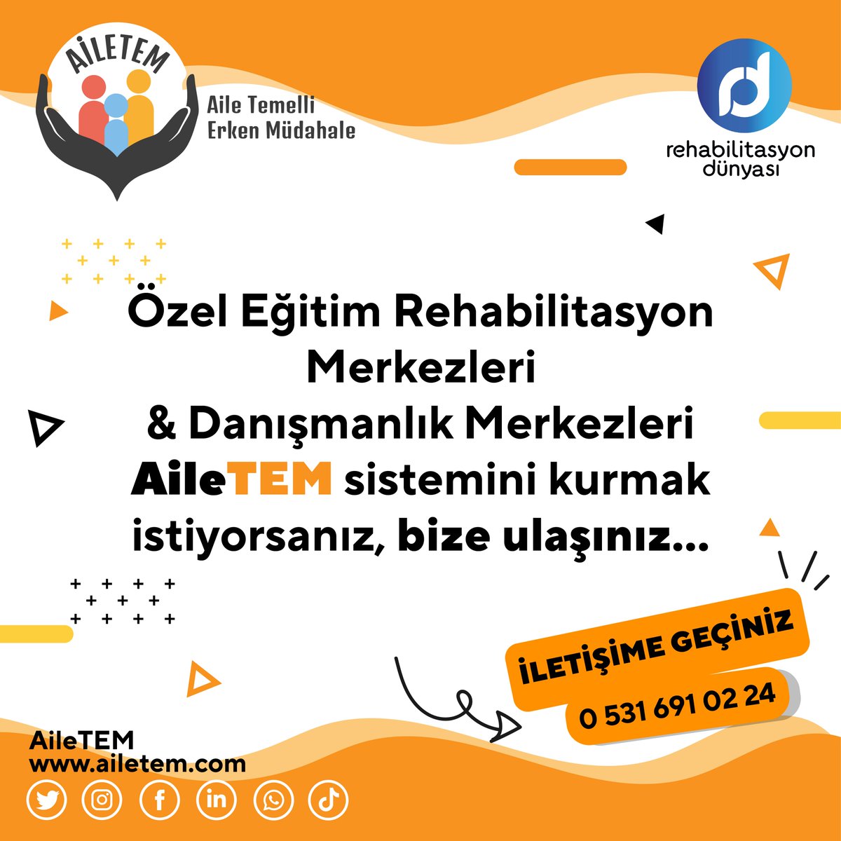 Merkezinizde AileTEM ayrıcalıklı eğitim hizmetleriyle tanışabilirsiniz.
#ailetem
#rehabilitasyondünyası #özeleğitim
#özeleğitimrehabilitasyon
#kurumsaldanışmanlık #otizm
#gelişimyetersizliği
#danışmanlık
#erkenmüdahale
#osb
#kesfetteyiz
#riskliçocuk
#psikoloji
#çocukgelişimi