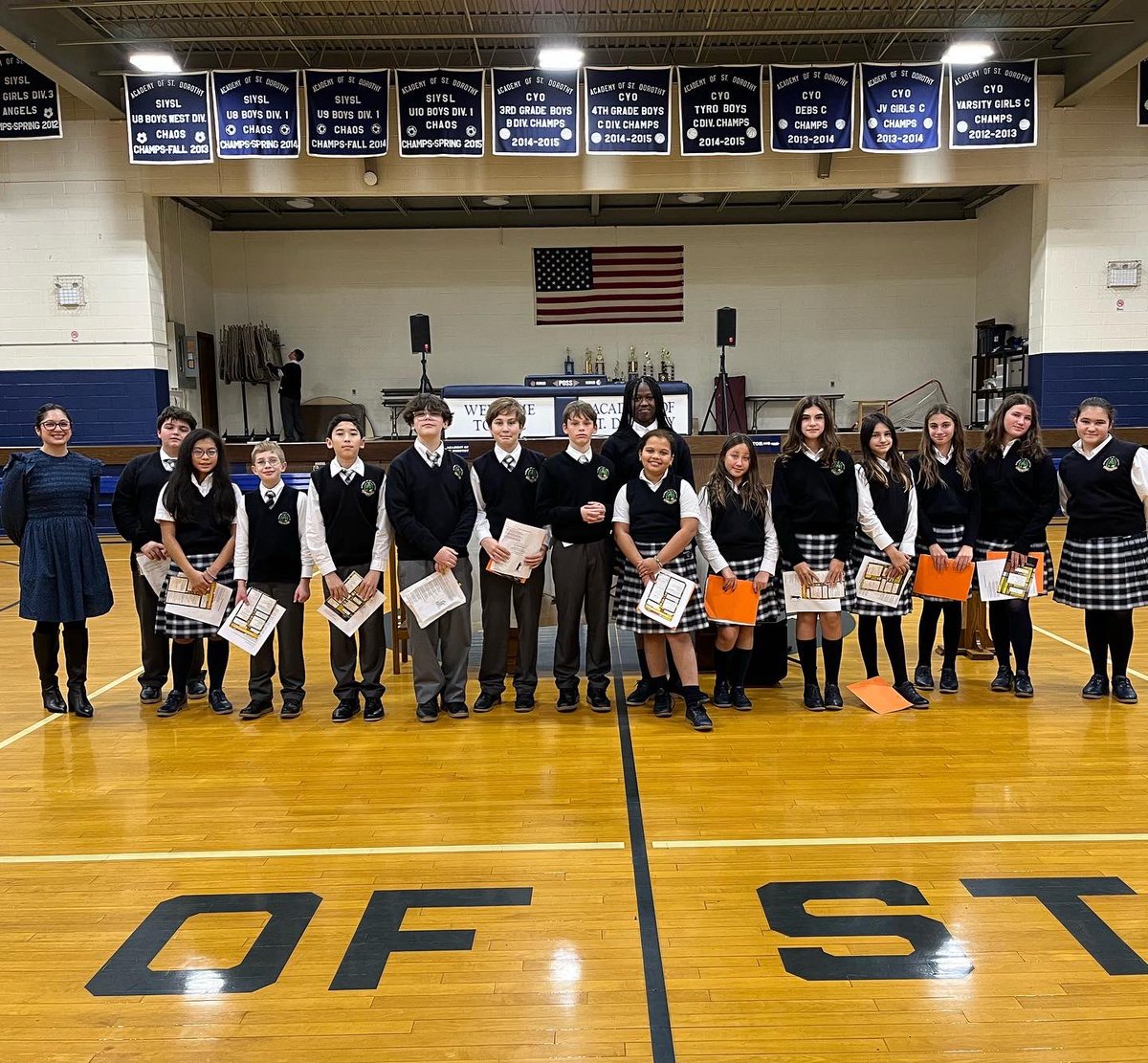 AcademyofStDoro's tweet photo. Thank you to Ms. Cooper and the 6th Grade for leading the school at yesterday’s All Saints’ Day liturgy! 

#WeAreASD 🙏🏻 https://t.co/nCJ5PikPQc