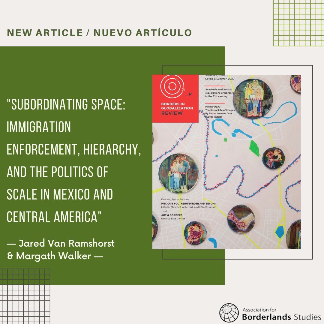 Association for Borderlands Studies (@absborders) on Twitter photo 📃Nuevo artículo
En este artículo, en coautoría con <a href="/MargathWalker/">Margath Walker</a> miembro de ABS, se analiza el nexo seguridad-inmigración en México a través de jerarquías espaciales mostrando cómo contribuyen a la separación entre EE.UU./MX y Centroamérica
👇
journals.uvic.ca/index.php/bigr… 📃Nuevo artículo
En este artículo, en coautoría con <a href="/MargathWalker/">Margath Walker</a> miembro de ABS, se analiza el nexo seguridad-inmigración en México a través de jerarquías espaciales mostrando cómo contribuyen a la separación entre EE.UU./MX y Centroamérica
👇
journals.uvic.ca/index.php/bigr…