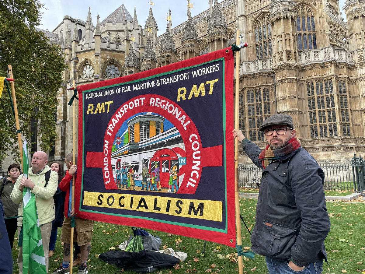 Outside Parliament with @RMTunion to oppose the anti trade union laws our government continues to threaten us with. We will fight you every step of the way💪🏽