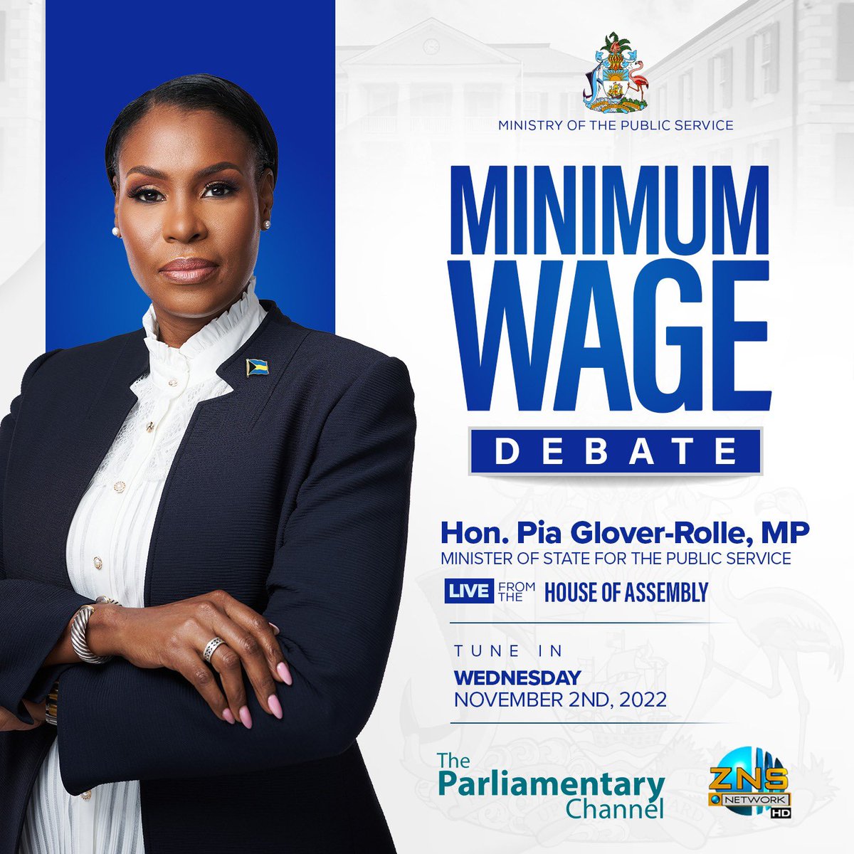 PiaGloverRolle's tweet photo. Tune in today!
#minimumwage #ministryofpublicservice #piaforprogress https://t.co/rAfEw01baZ