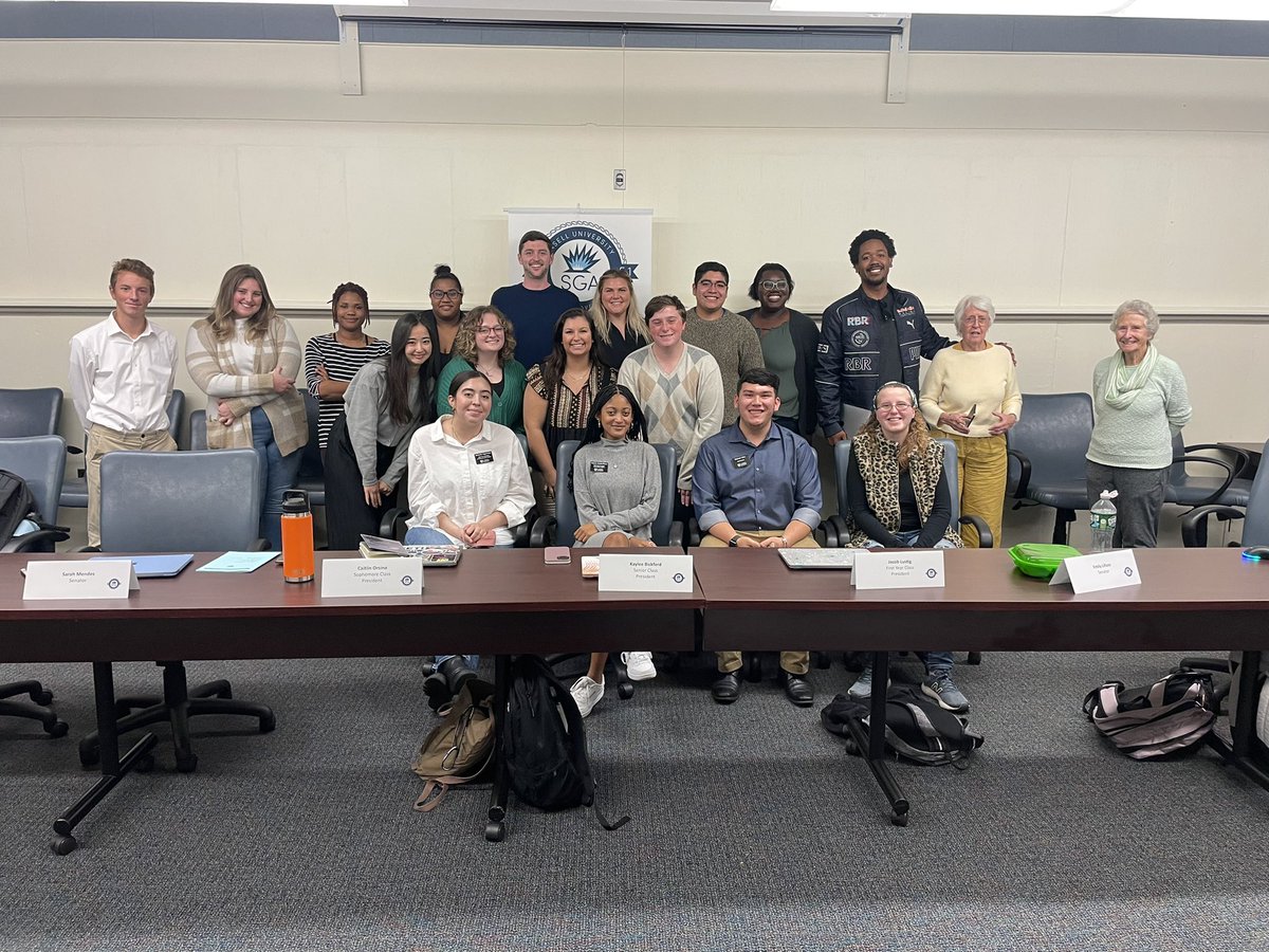 LasellSGA's tweet photo. Thank you to the Lasell University Alumni Association for coming to speak with us at last night’s #SGA meeting! #LUAA #laselluniversity #studentgovernmentassociation #alumniassociation https://t.co/Ct4HOkU2tV