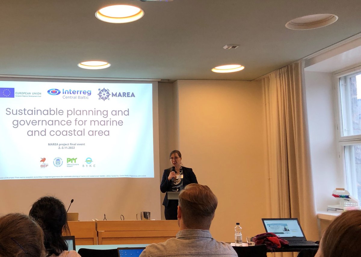 MAREA_CB's tweet photo. Our final seminar session on mapping and modelling of marine and coastal ecosystem services - presentations from project @MAREA_CB experts L. Forsblom @SYKEinfo, F.R.Barboza @unitartu
 and A. Reķe   @BEF_Latvia #cbresults #ecosystemservices https://t.co/NnwY4qne86