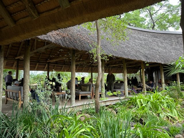 This is the departures lounge at Skukuza Airport in the Kruger National Park, South Africa.  Is there are more charming airport on earth?